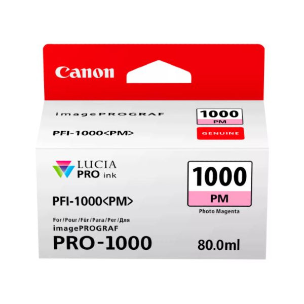 Canon Cartuccia Inchiostro Magenta Fotografico PM PFI-1000 x Stampante Canon ImagePrograf PRO-1000 Canon Cartuccia Inchiostro Magenta Fotografico PM PFI-1000 x Stampante Canon ImagePrograf PRO-1000